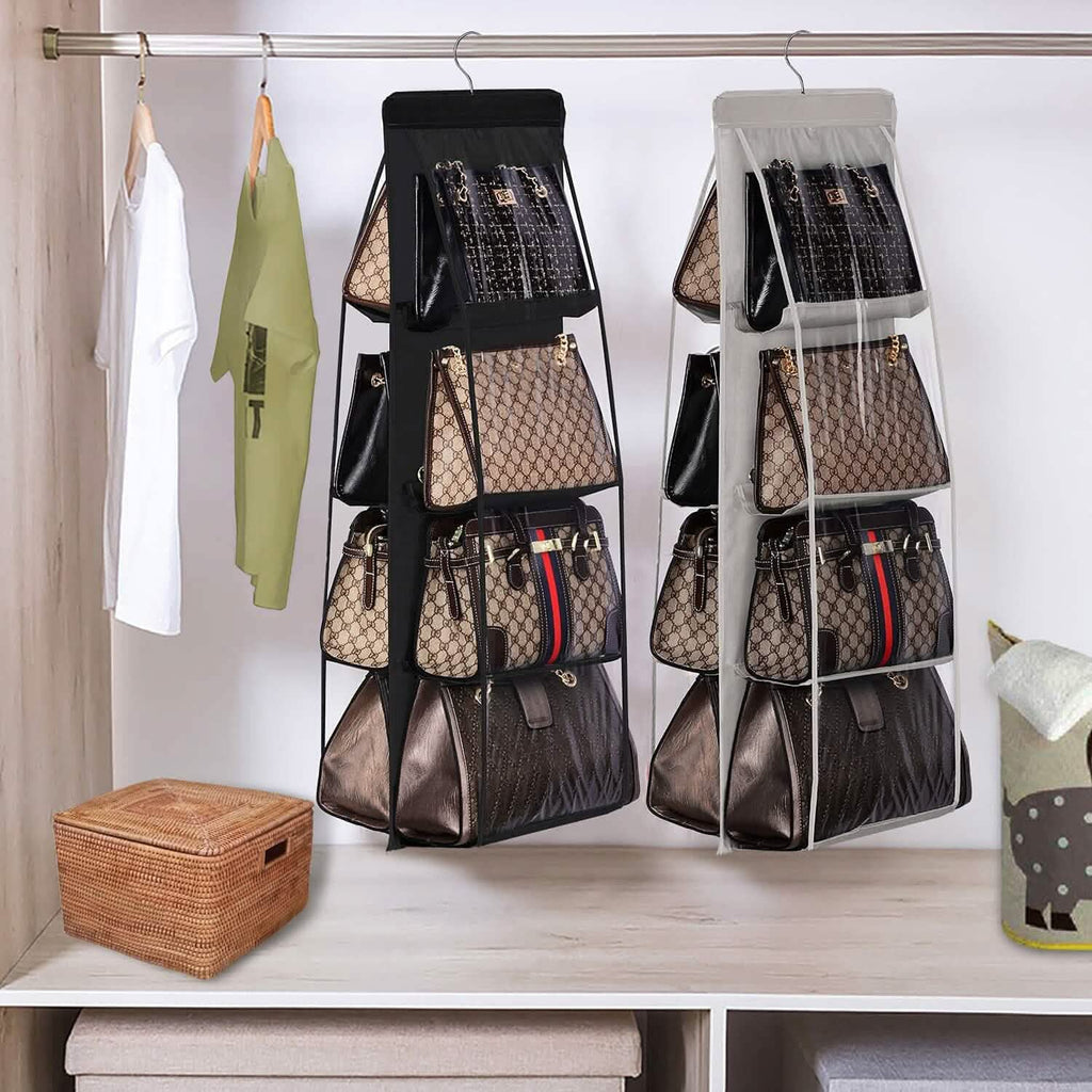 8-Pocket Hanging Handbag Organizer Handbag Storage Hammock