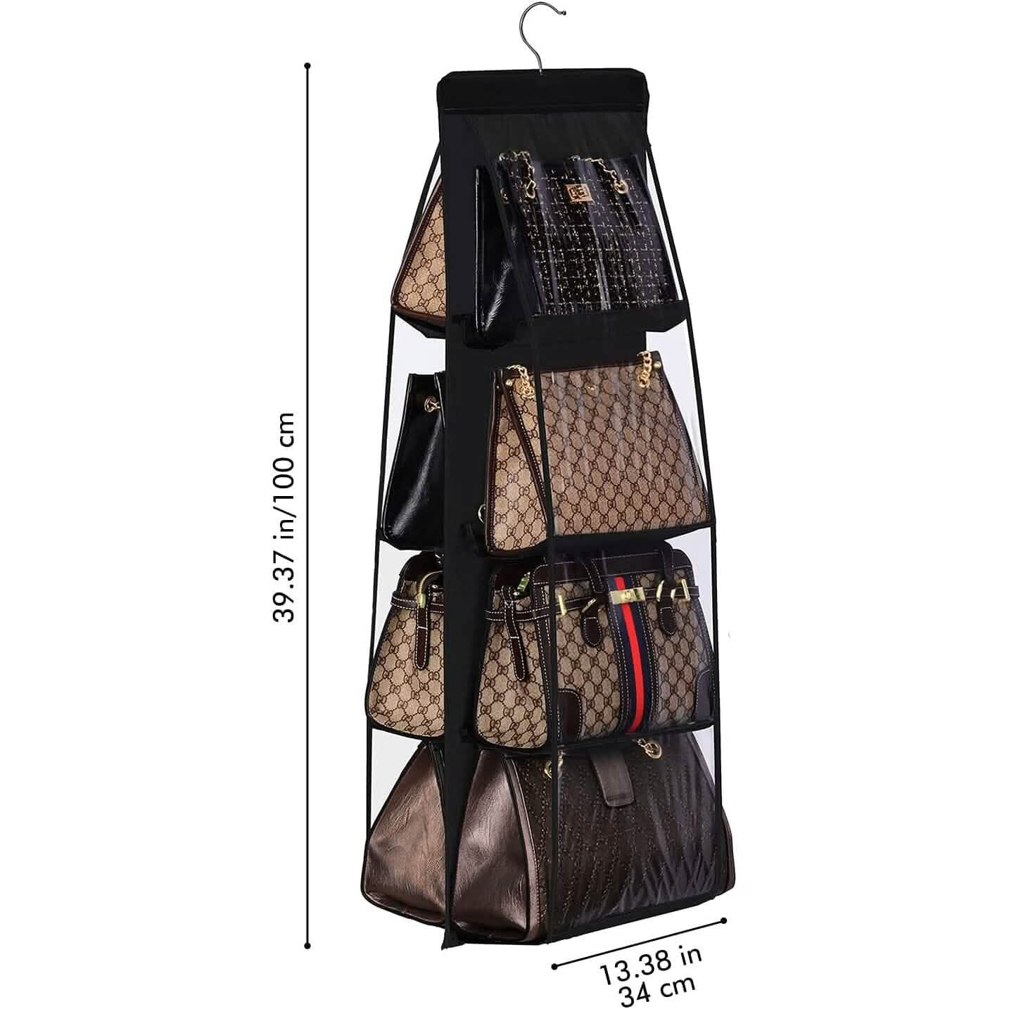 8-Pocket Hanging Handbag Organizer Handbag Storage Hammock