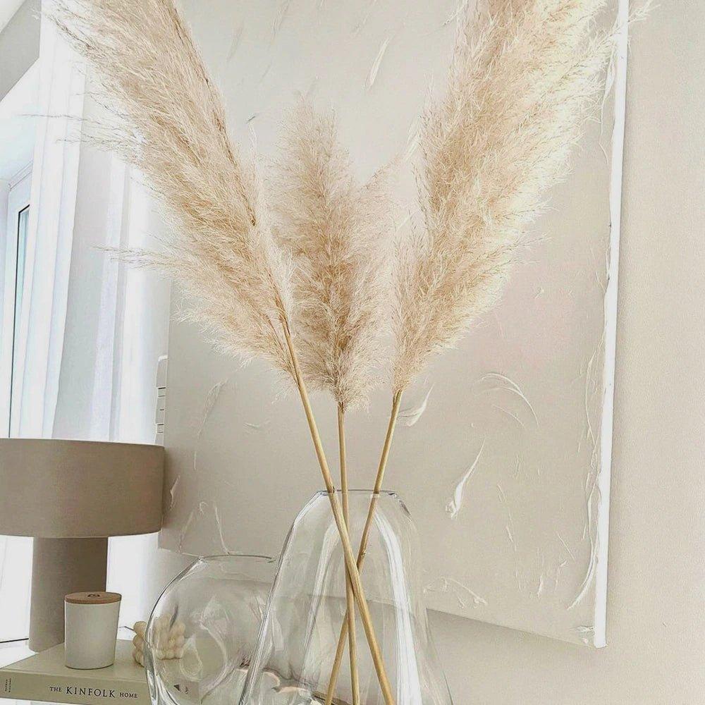 80 cm natural, real dried pampas grass bouquet (white / beige / gray) │ fluffy feather for modern boho home decor