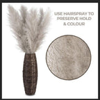 80 cm natural, real dried pampas grass bouquet (white / beige / gray) │ fluffy feather for modern boho home decor