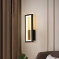 White/Black/Gold Rectangular Frame Wall Light Minimalistic LED Metal Wall Mount Light Fixture in White/Warm Light