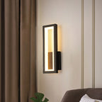 White/Black/Gold Rectangular Frame Wall Light Minimalistic LED Metal Wall Mount Light Fixture in White/Warm Light