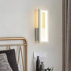 White/Black/Gold Rectangular Frame Wall Light Minimalistic LED Metal Wall Mount Light Fixture in White/Warm Light