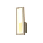 White/Black/Gold Rectangular Frame Wall Light Minimalistic LED Metal Wall Mount Light Fixture in White/Warm Light