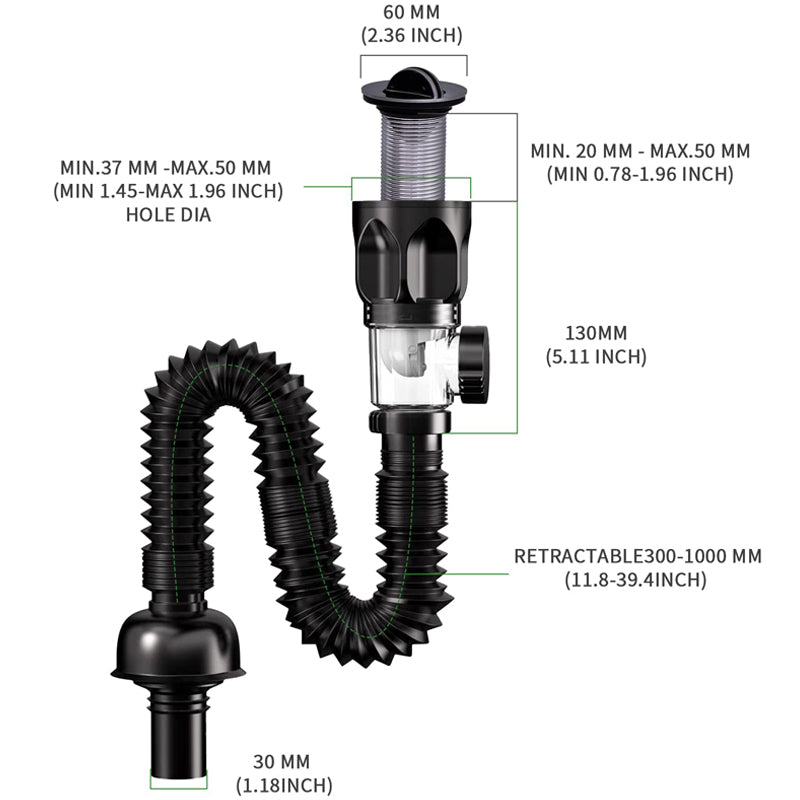 Telescopic drain pipe against odor
