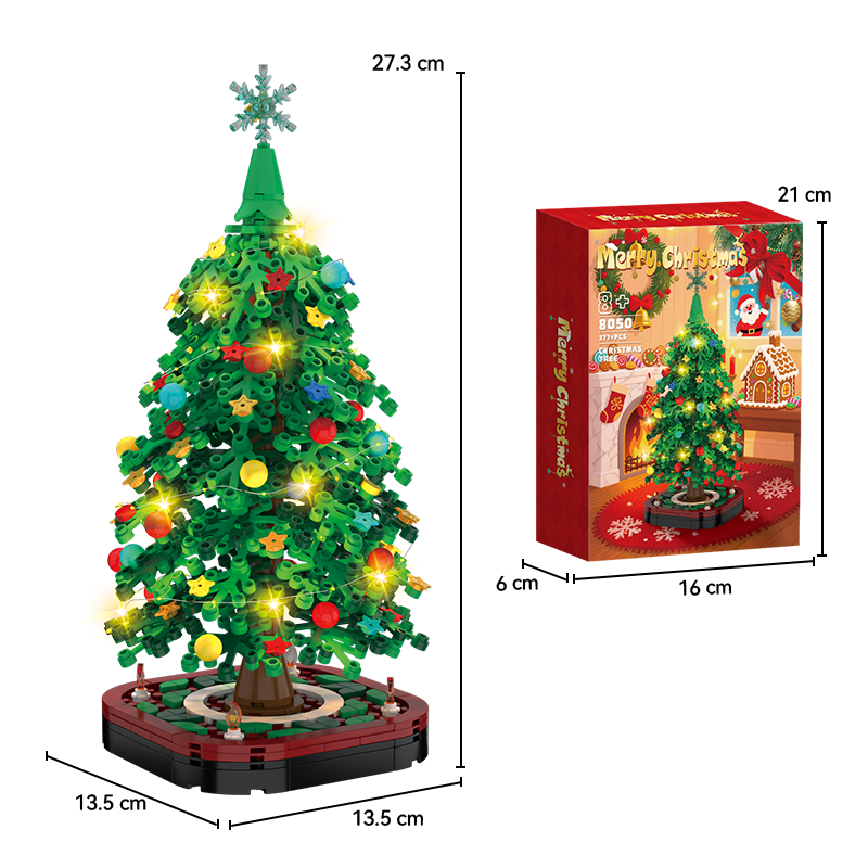 Small Particle Interlocking Christmas Tree Blocks