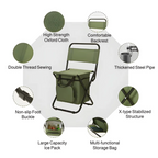 Built-in Cooling Bag Portable Folding Outdoor Stool