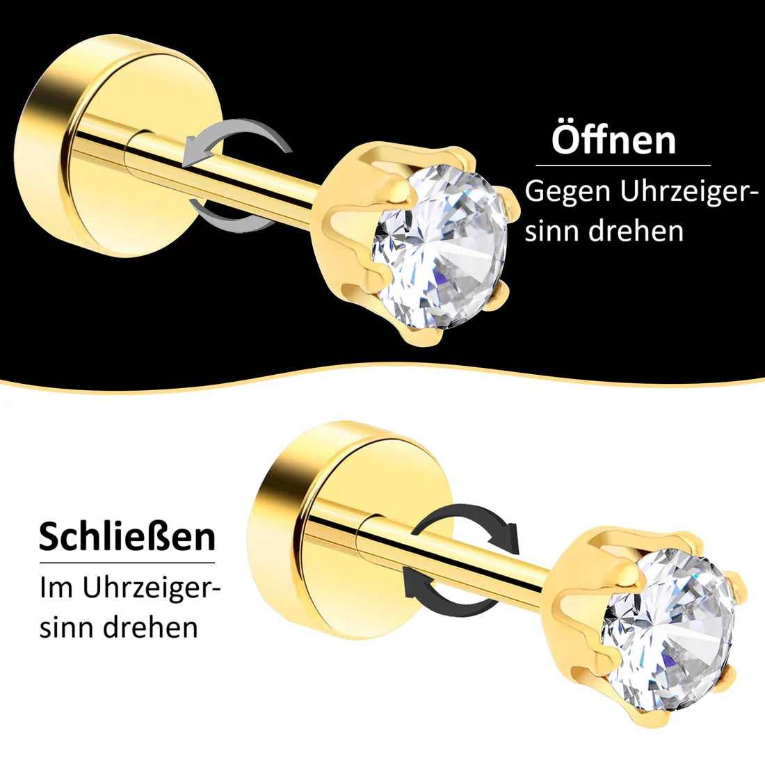 Ear studs with flat back