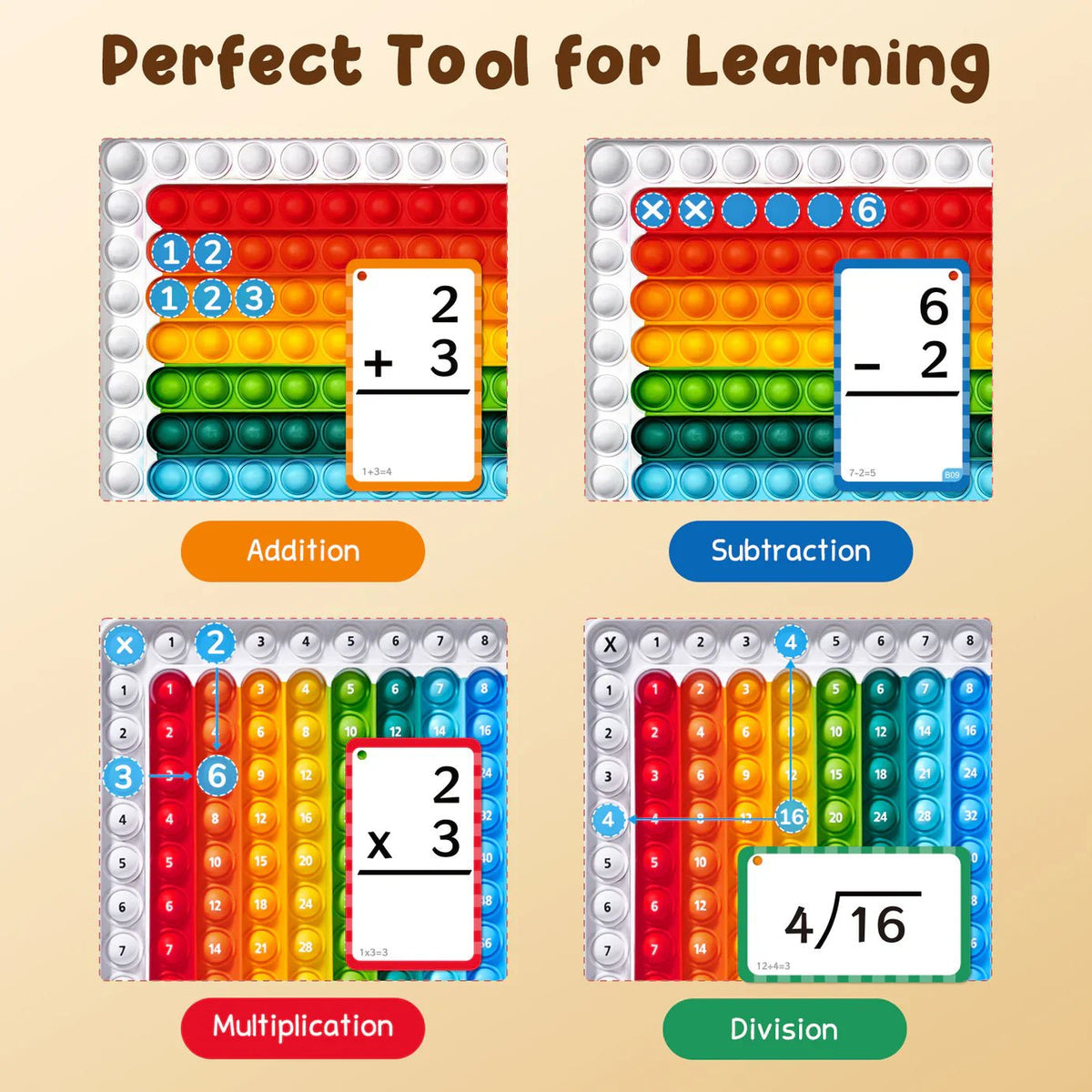 Mathematics Flashcards and Pop Fidget Chart