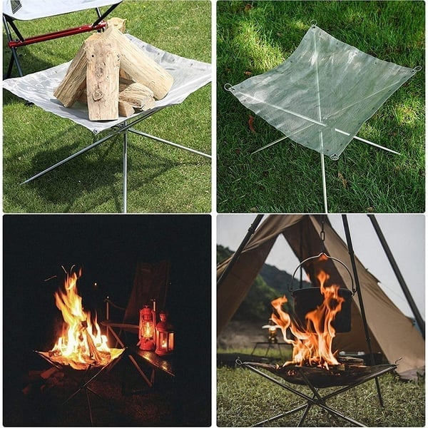 Portable Fire Pit | Foldable Stainless Steel Design | Lightweight Outdoor Camping Stove