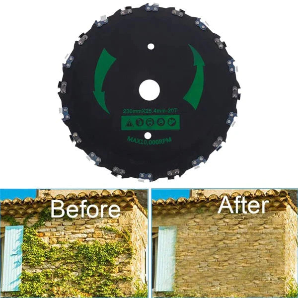 Brush Cutter Chain Saw Blade for 30cc+ Trimmers with 3/16-Inch File Compatibility