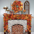 Halloween Autumn Wreath – Handmade Door Wreath with Pumpkins and Eucalyptus