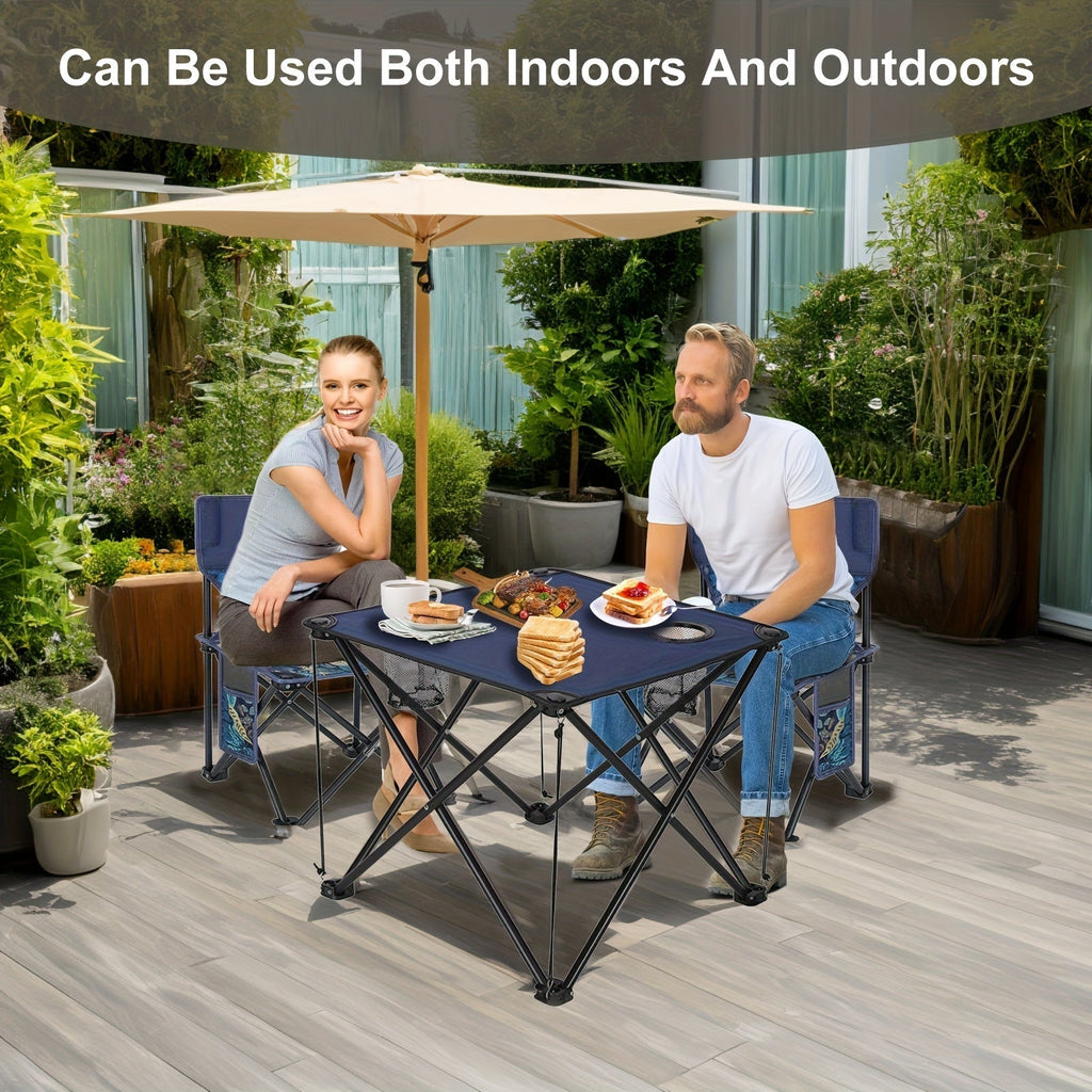 Foldable Garden Seating Group Campafleur | 2 Chairs & 1 Table | Floral Pattern | Portable & Weatherproof