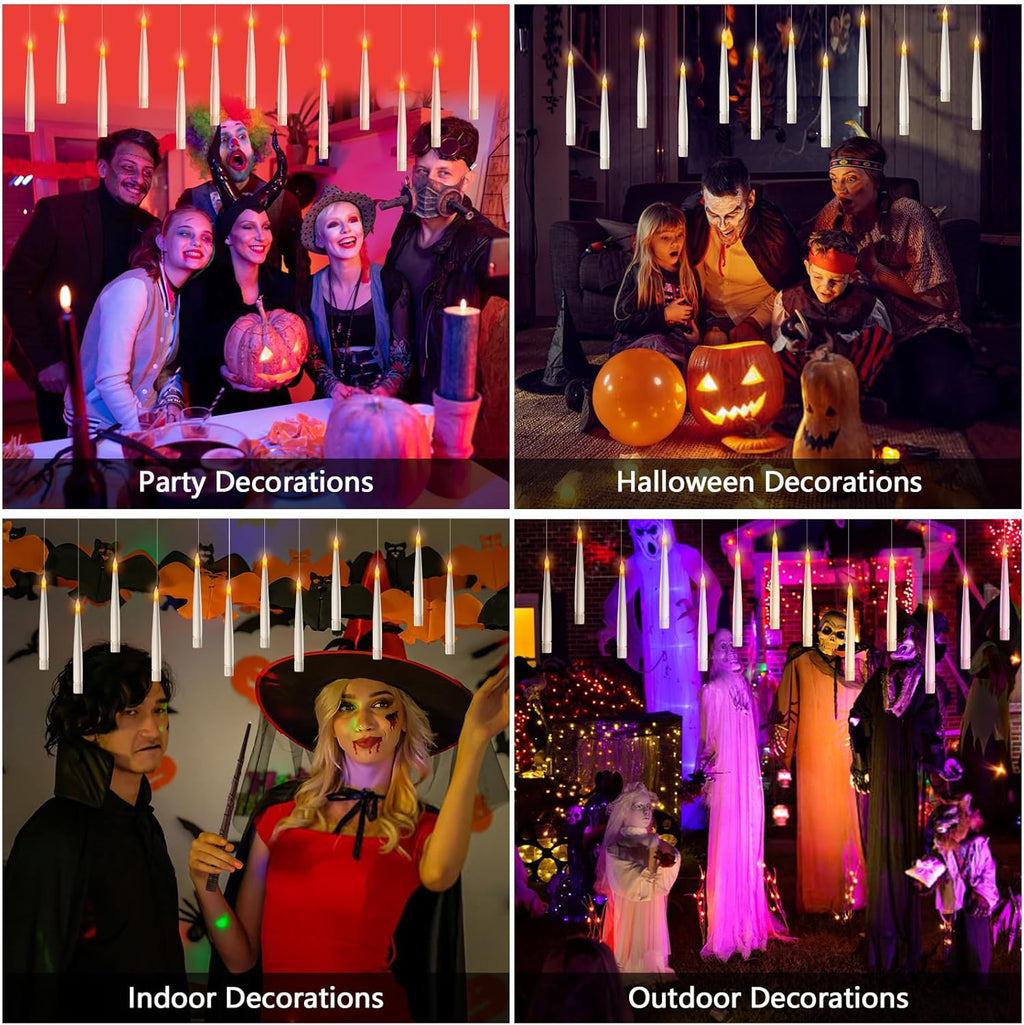 HALLOWEEN DECORATION CANDLES - 20PCS FLOATING CANDLES WITH WAND REMOTE