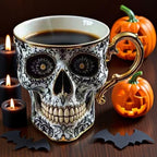 Gothic Skull Decorative Mug Noctura – Artistic Hand-Painted Skull Decoration