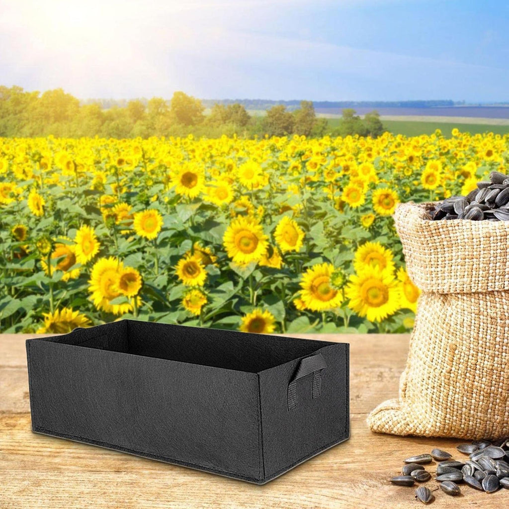 Foldable storage box made of felt for plants with handles