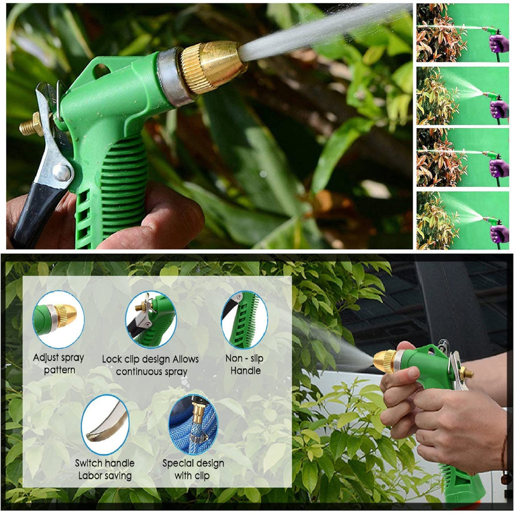Adjustable high-pressure garden hose nozzle with copper head