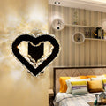 LED Love Heart Wall Lighting Modernism Black Faceted Crystal Wall Lighting Ideas for Bedroom
