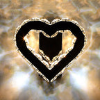 LED Love Heart Wall Lighting Modernism Black Faceted Crystal Wall Lighting Ideas for Bedroom