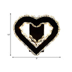 LED Love Heart Wall Lighting Modernism Black Faceted Crystal Wall Lighting Ideas for Bedroom
