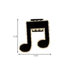 LED Wall Mount Lamp Minimalist Music Note Shape Facet Crystal Wall Lighting Fixture in Black