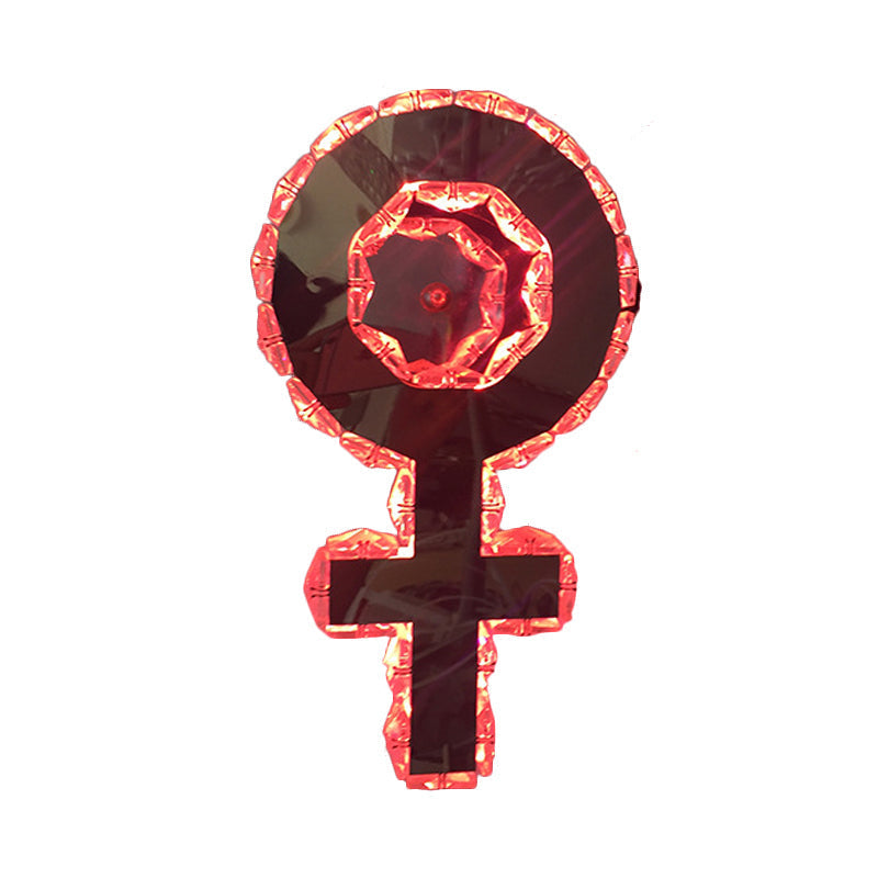 Nickel Girl Logo Wall-Mounted Lighting Modernist Style Hollowed Crystal LED Bedroom Wall Lamp Light