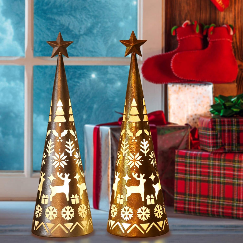 LED Cone Table Decoration Set (2 Pieces) - ShimmerCone