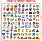 100 Pcs Cute Pencil Topper Decoation