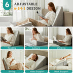 Deluxe Inclined Wedge Support Pillow | Cooling Gel Memory Foam, Removable Cover & Ideal for Back Pain Relief and Acid Reflux