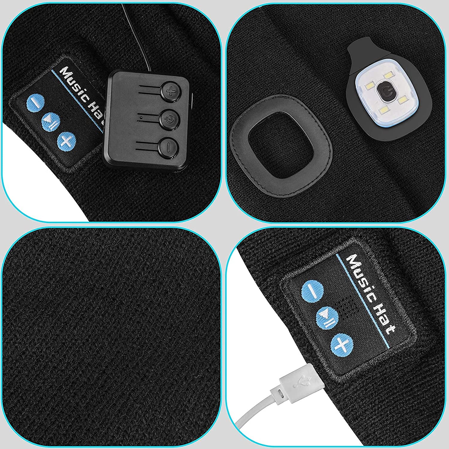 Bluetooth Beanie Hat Light Wireless Headphones