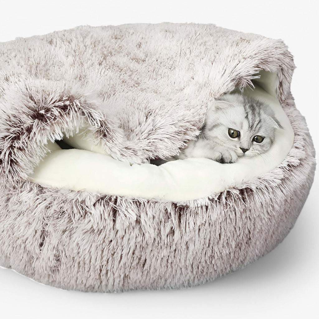 Soft Winter Pet Bed with Washable Cover and Non-Slip Base
