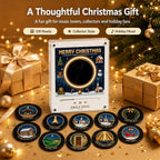 2027 New Magnetic Fridge Record Player, Christmas Magnetic Fridge Vinyl Music Box with 9 NFC Discs