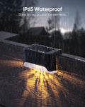 16 Pack Solar Deck Light - Weatherproof LED Fence Light for Garden, Terrace, Stairs, Black