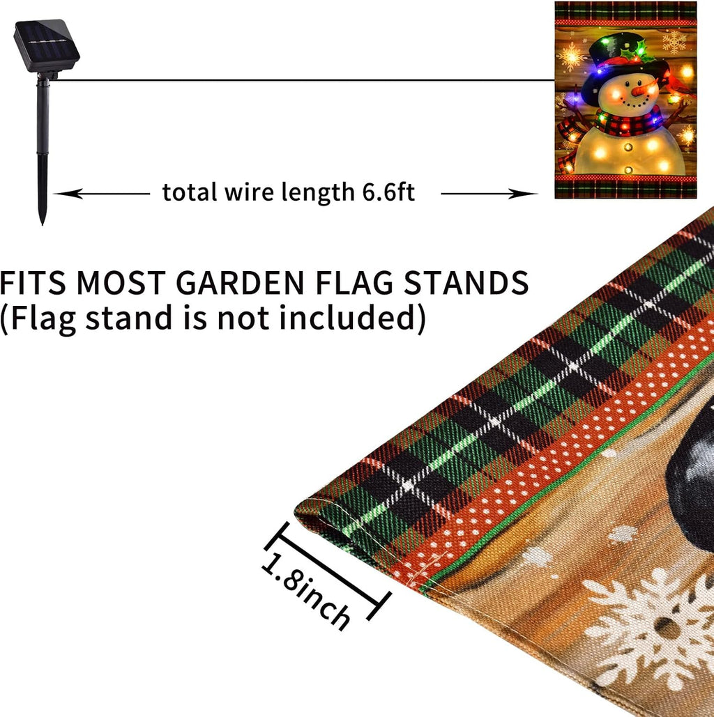 Illuminated Snowman Garden Flag - FrostyFlag