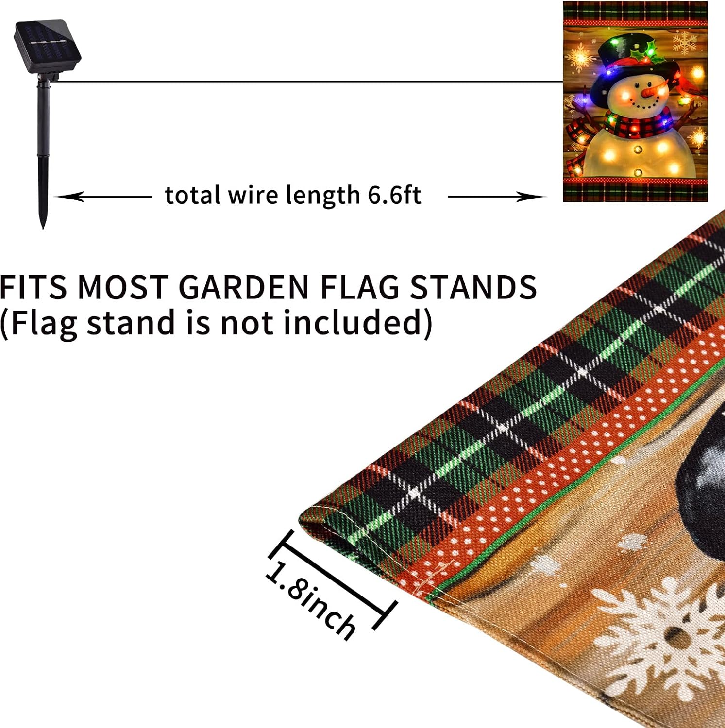Illuminated Snowman Garden Flag - FrostyFlag