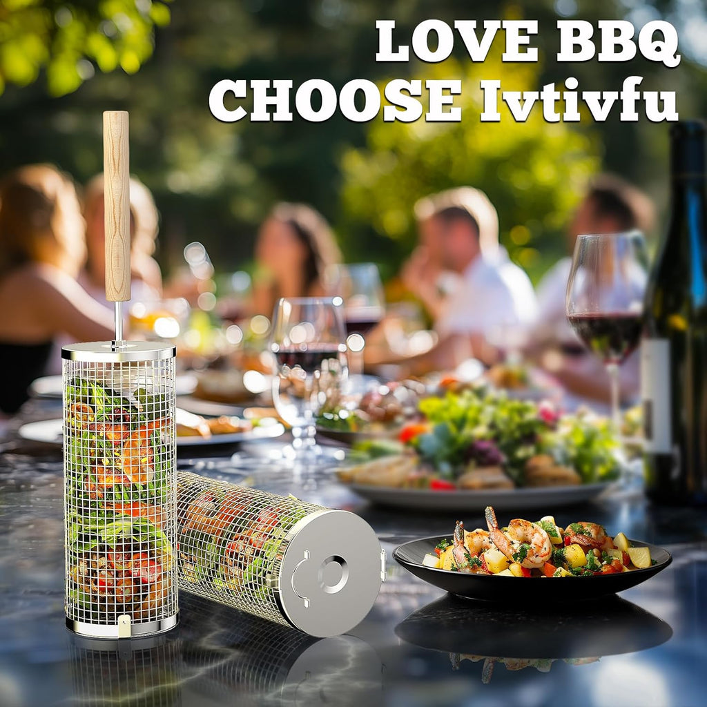Premium Grill Baskets | Stainless Steel BBQ Tool for Outdoor Cooking