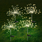 4 Piece Solar Firework Garden Lights - Weatherproof LED Decorative Lighting, Solar Energy for Garden and Patio