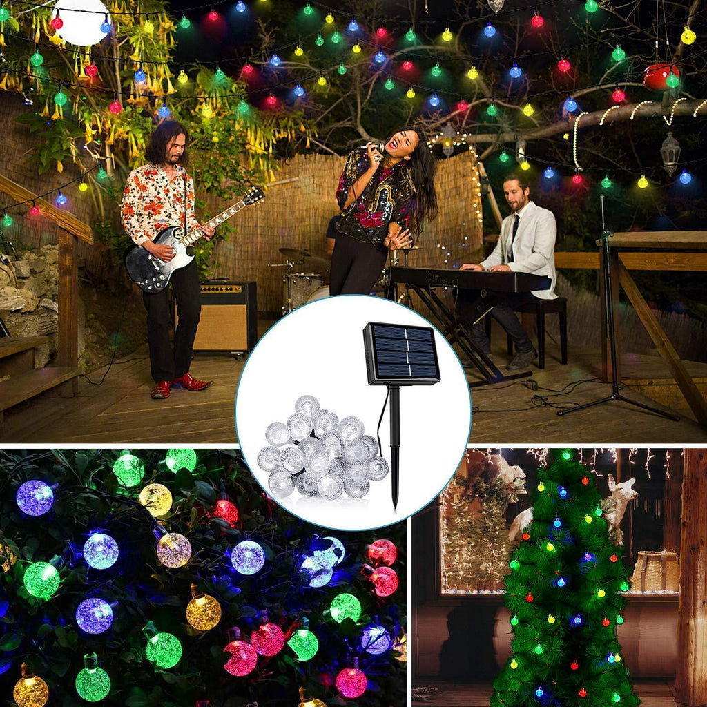 Solar-powered Crystal Ball String Lights