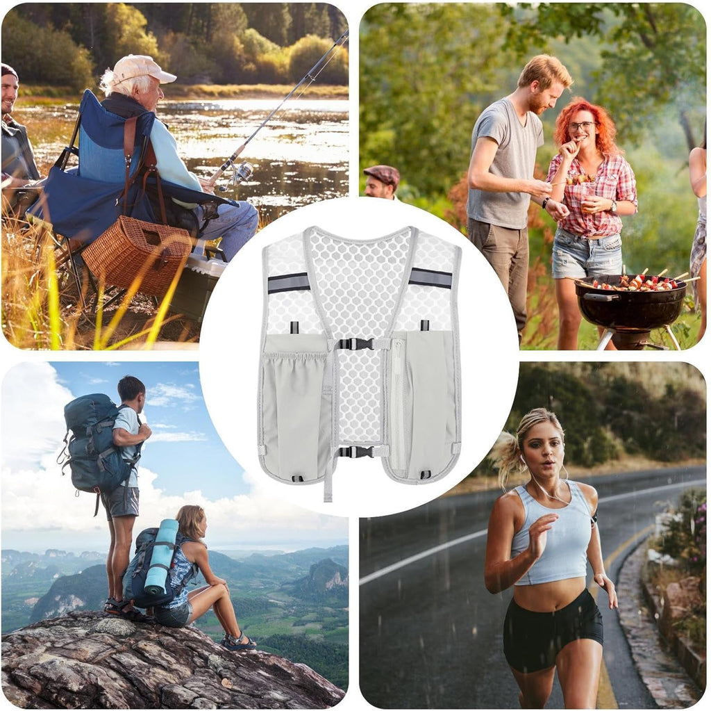 Running Hydration Vest With Reflective Strips And Breathable Mesh Design