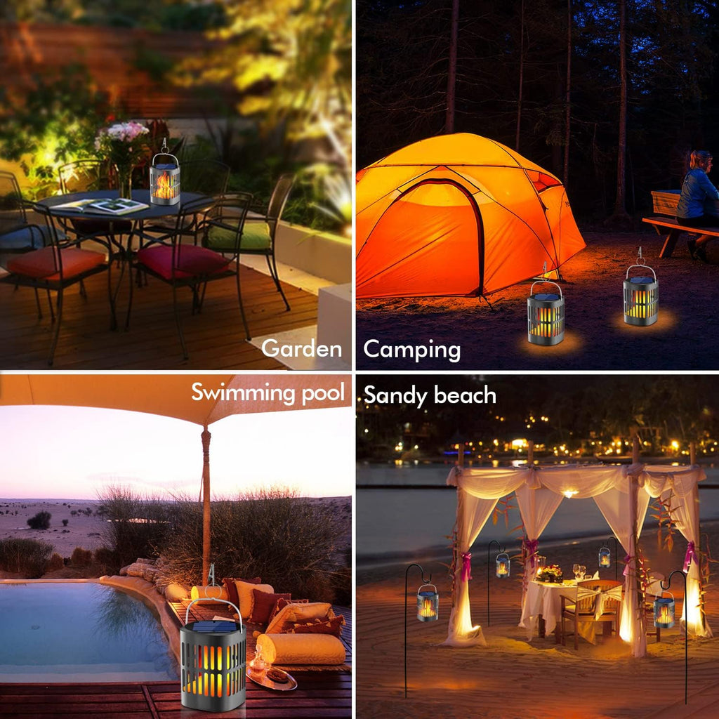 Solar LED Flame Lantern – Decorative Outdoor Lighting for Garden and Terrace with Hanging Possibility