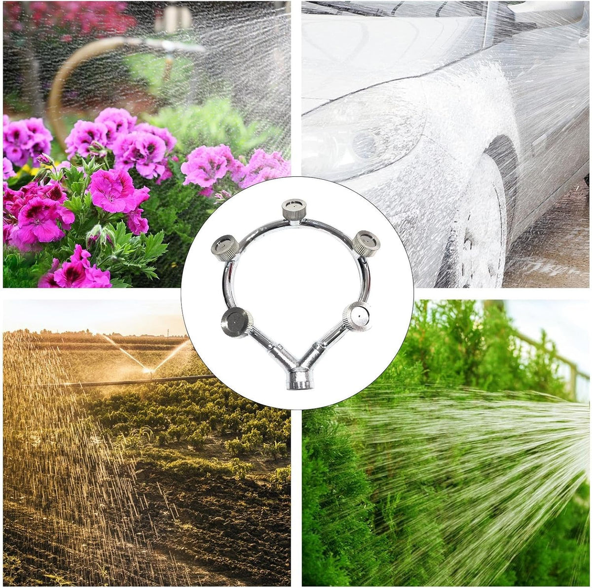 High pressure stainless steel ring multi nozzle – Efficient spray attachment for garden irrigation