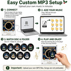 2027 New Magnetic Fridge Record Player, Christmas Magnetic Fridge Vinyl Music Box with 9 NFC Discs