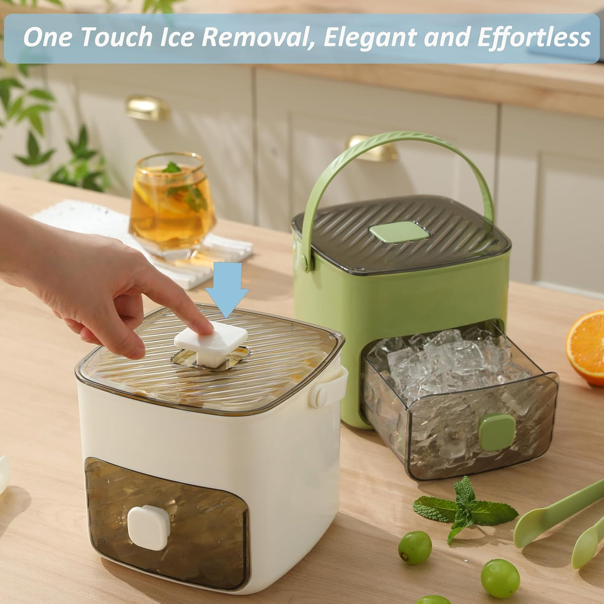 Ice cube tray with lid and waste, ice tray for freezer, flexible ice cube trays