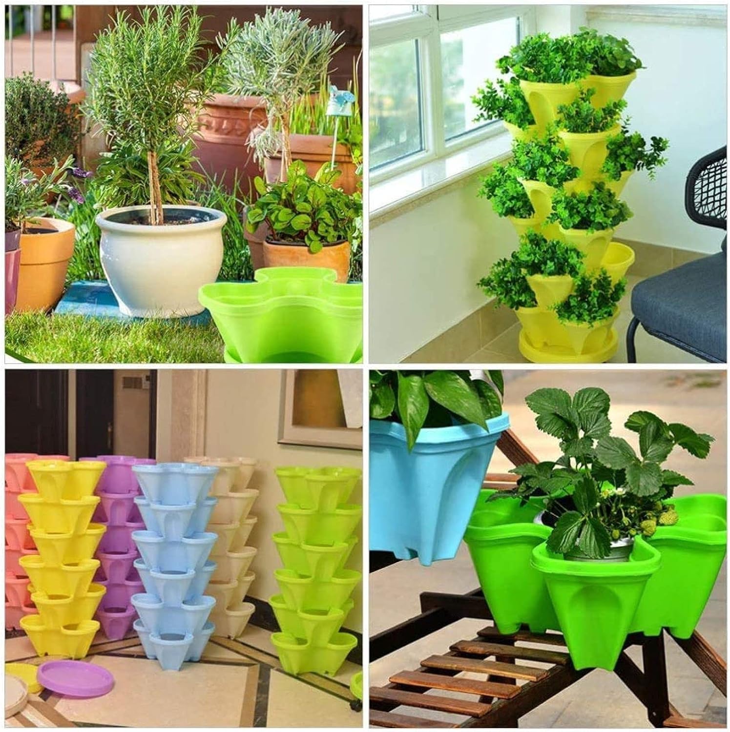 6-Layer Vertical Plant Tower – Three-dimensional Flowering System for the Garden