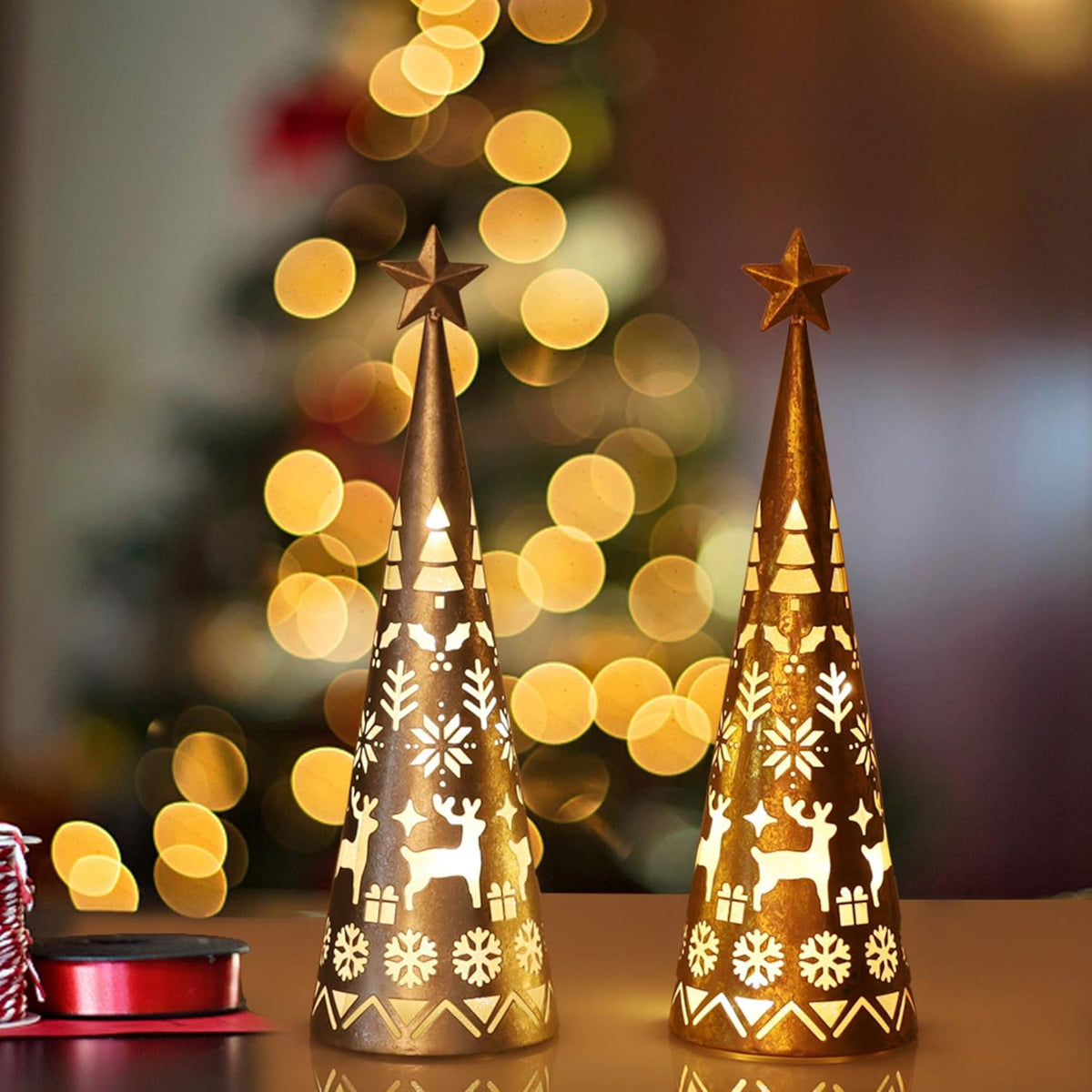 LED Cone Table Decoration Set (2 Pieces) - ShimmerCone