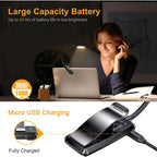 Buy 9 LED USB rechargeable reading lamp for reading in bed - eye-friendly, stepless dimmable | Small lightweight clip-on reading lamp