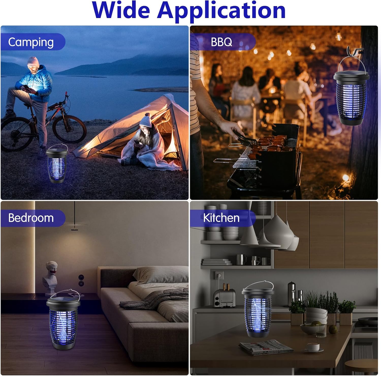 Solar Bug Zapper 2-in-1 Mosquito Killer Lamp – 4500V Indoor & Outdoor Fly Trap
