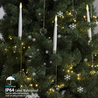 Christmas Tree LED Candle Set | 12 Pieces with Remote Control & Timer | Warm White Flicker | Flameless & Safe