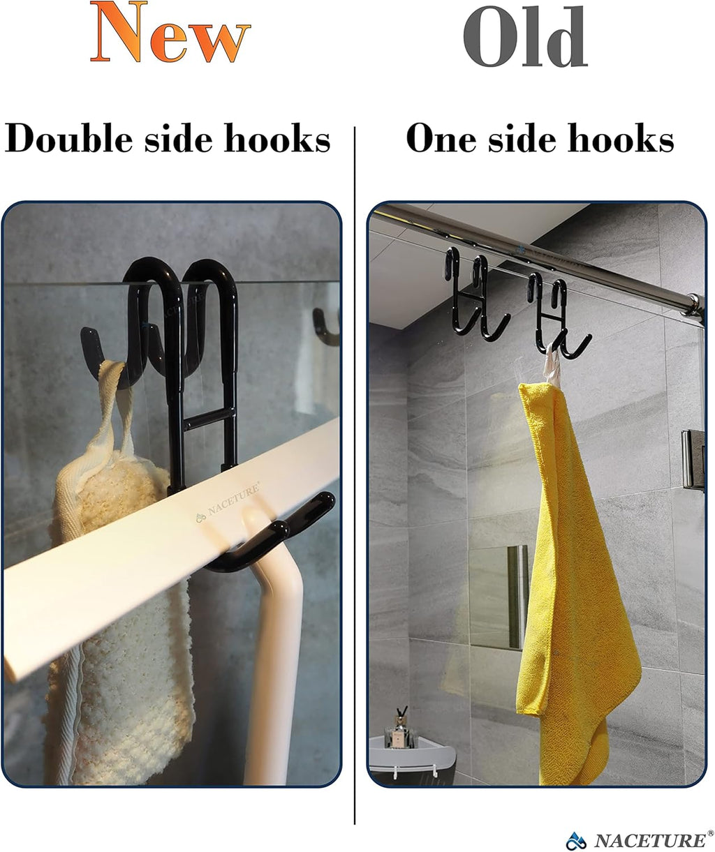Rust-resistant door-mounted shower hook – Strong multifunctional hanging hook