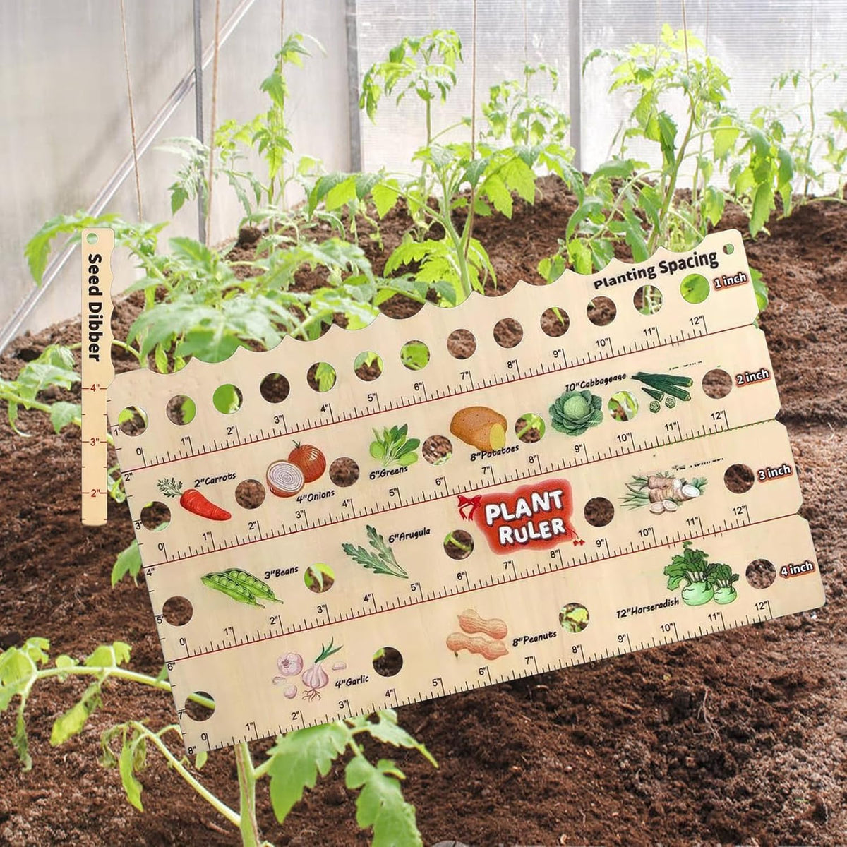 Wood Plant Ruler – Multifunctional Seed Measuring Tool for Garden
